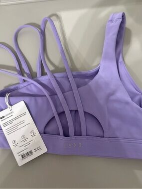 Lilac Strappy Cutout Sports Bra - Women